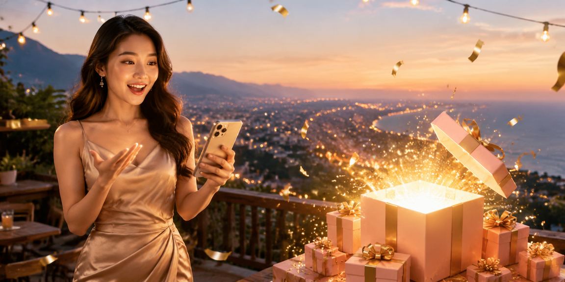 Seseorang mendaftar akun sambil menikmati kopi di suasana Vietnam yang santai