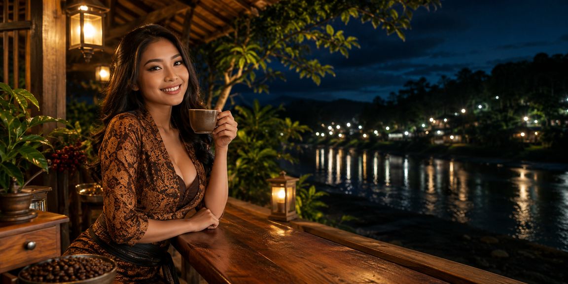 Seseorang menikmati kopi sambil bersantai, mencerminkan pendekatan santai dan terkendali dalam bermain